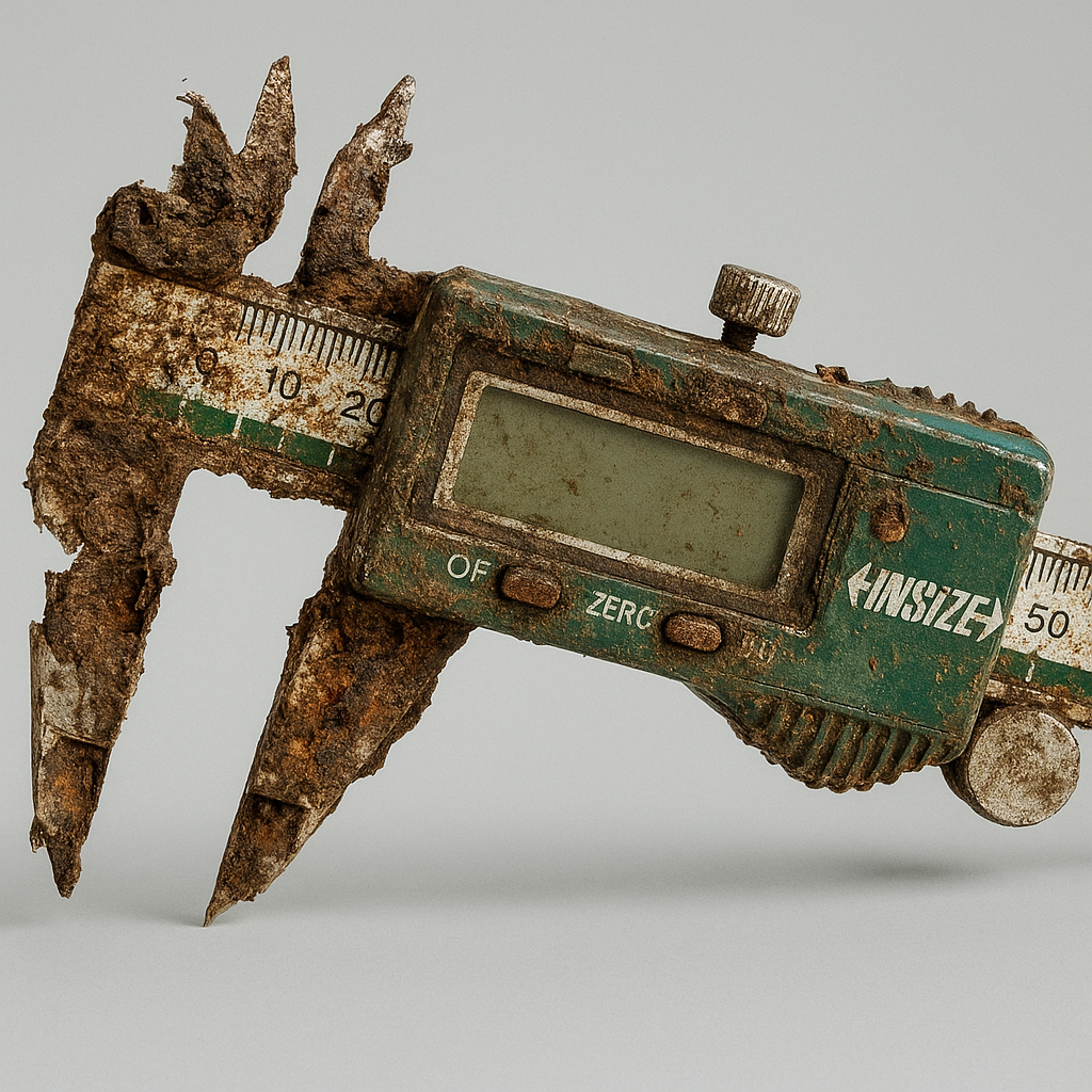 perigos de usar um paquímetro velho